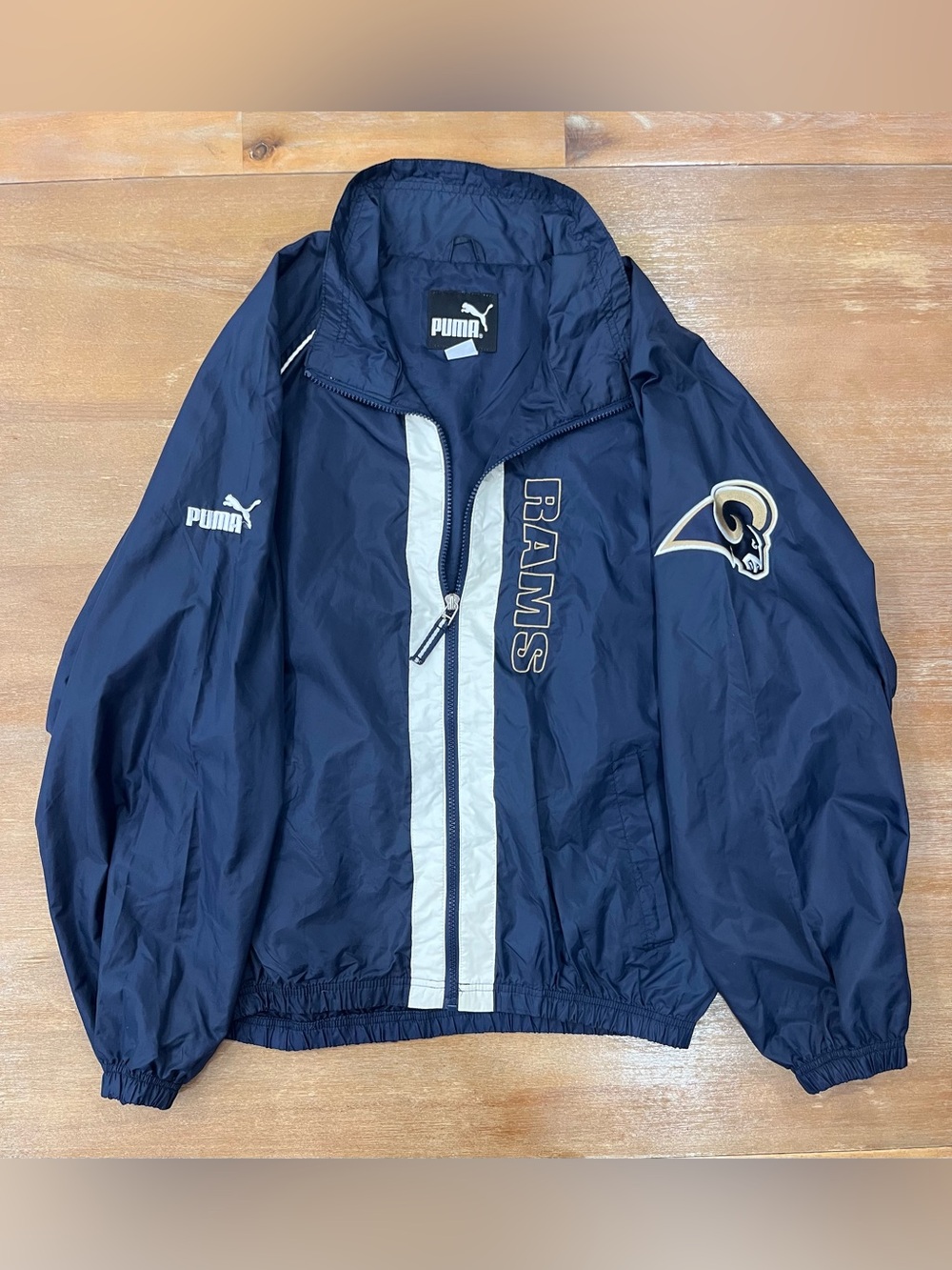 Puma Navy and White Rams Windbreaker Jacket